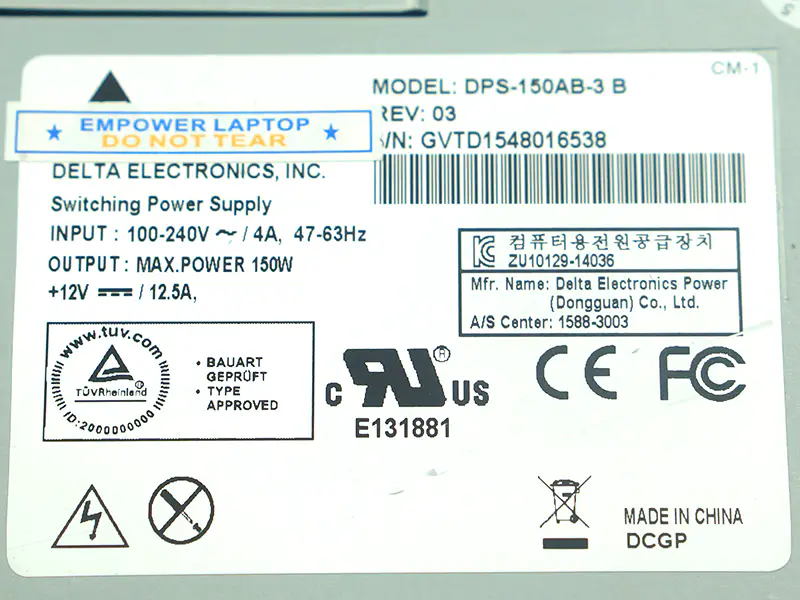 Dahua DPS-150AB-3 A DPS-150AB-3 B Napájení
